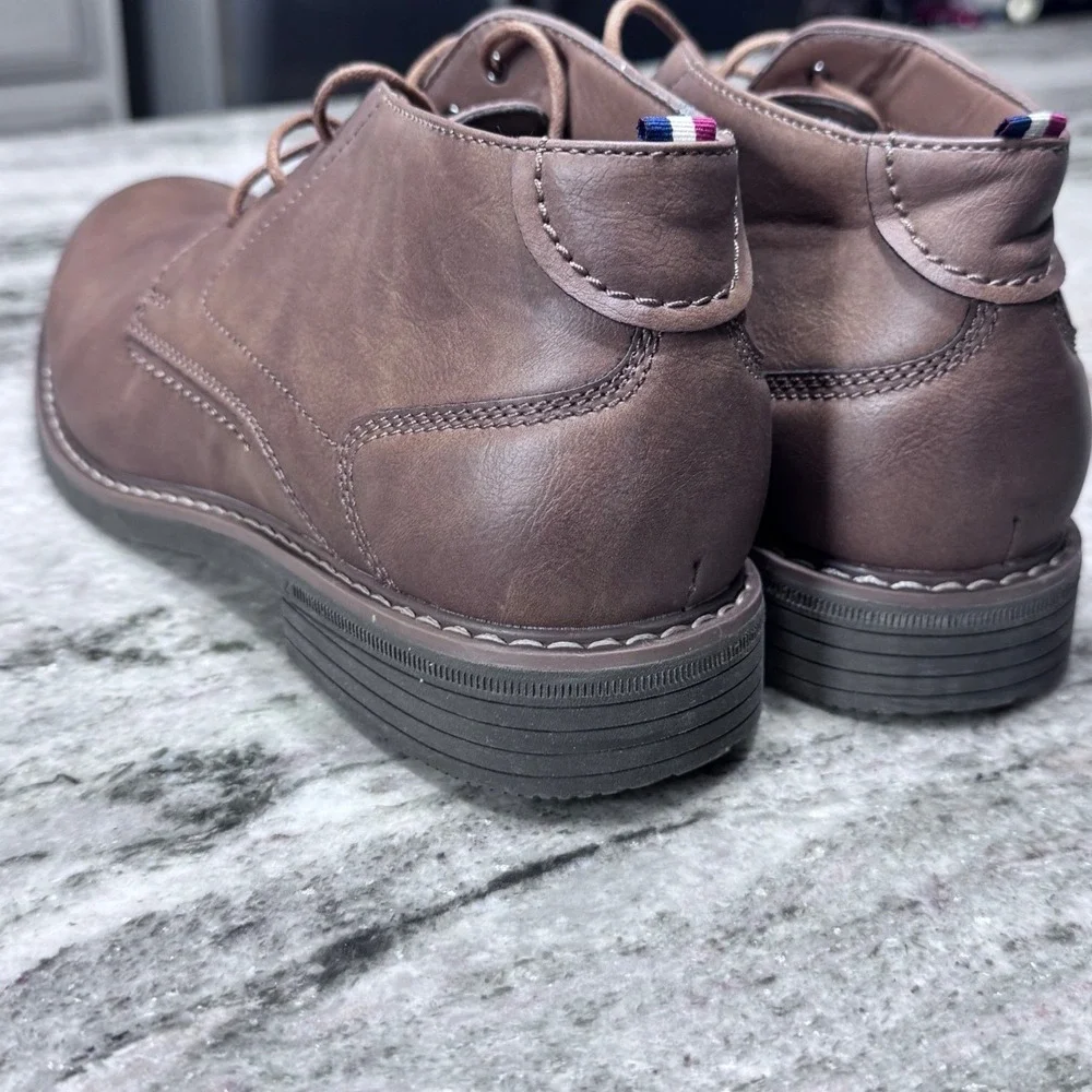 Saddlebred Chukka Boots Faux Leather Brown Mens 8.5 Business Casual Classic